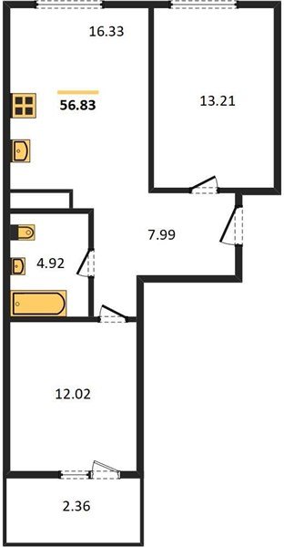 Фото №1: 2-комнатная квартира 58&nbsp;м², 2/16&nbsp;эт. - Краснодар, Карасунский внутригородской округ, Хлопчато-бумажный Комбинат, мкр. жилой квартал Патрики