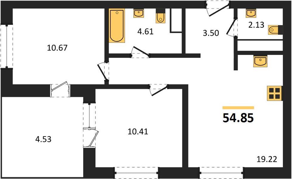 Фото №1: 2-комнатная квартира 59&nbsp;м², 2/18&nbsp;эт. - Краснодар, Карасунский внутригородской округ, Хлопчато-бумажный Комбинат, мкр. жилой квартал Патрики