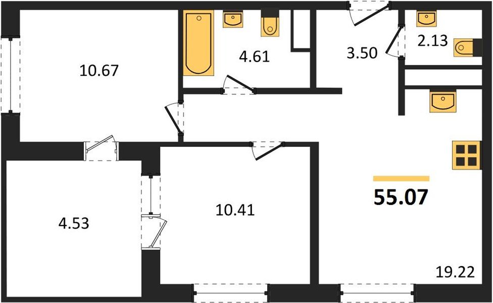Фото №1: 2-комнатная квартира 59&nbsp;м², 2/18&nbsp;эт. - Краснодар, Карасунский внутригородской округ, Хлопчато-бумажный Комбинат, мкр. жилой квартал Патрики