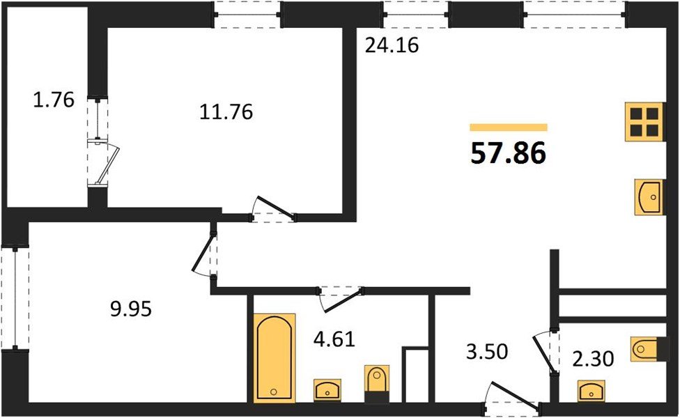 Фото №1: 2-комнатная квартира 59&nbsp;м², 2/18&nbsp;эт. - Краснодар, Карасунский внутригородской округ, Хлопчато-бумажный Комбинат, мкр. жилой квартал Патрики