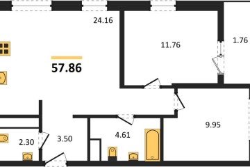 Фото №1: 2-комнатная квартира 59 м², 6/18 эт. - Краснодар, мкр. жилой квартал Патрики,