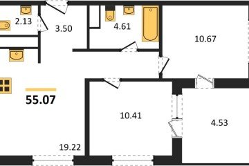 Фото №1: 2-комнатная квартира 59 м², 6/18 эт. - Краснодар, мкр. жилой квартал Патрики,