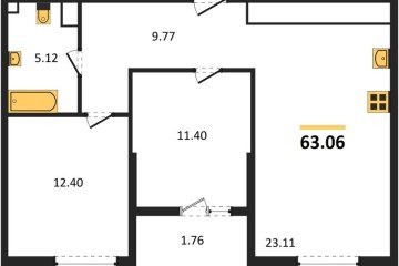 Фото №1: 2-комнатная квартира 64 м², 12/18 эт. - Краснодар, мкр. жилой квартал Патрики,