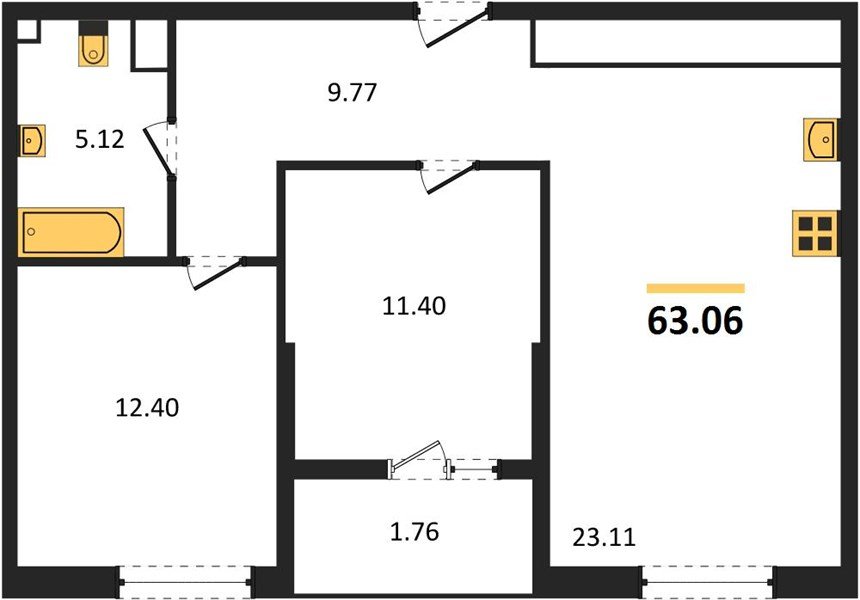 Фото №1: 2-комнатная квартира 64&nbsp;м², 12/18&nbsp;эт. - Краснодар, Карасунский внутригородской округ, Хлопчато-бумажный Комбинат, мкр. жилой квартал Патрики