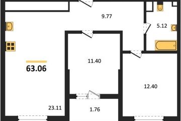 Фото №1: 2-комнатная квартира 64 м², 15/18 эт. - Краснодар, мкр. жилой квартал Патрики,