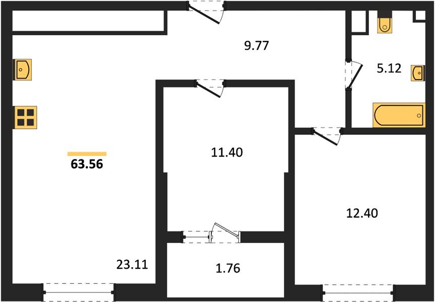 Фото №1: 2-комнатная квартира 65&nbsp;м², 16/18&nbsp;эт. - Краснодар, Карасунский внутригородской округ, Хлопчато-бумажный Комбинат, мкр. жилой квартал Патрики
