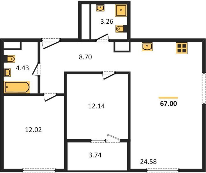 Фото №1: 2-комнатная квартира 68&nbsp;м², 2/18&nbsp;эт. - Краснодар, Карасунский внутригородской округ, Хлопчато-бумажный Комбинат, мкр. жилой квартал Патрики