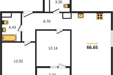 Фото №1: 2-комнатная квартира 68 м², 6/18 эт. - Краснодар, мкр. жилой квартал Патрики,