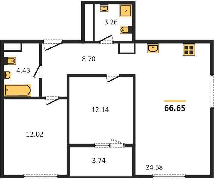 Фото №1: 2-комнатная квартира 68&nbsp;м², 6/18&nbsp;эт. - Краснодар, Карасунский внутригородской округ, Хлопчато-бумажный Комбинат, мкр. жилой квартал Патрики