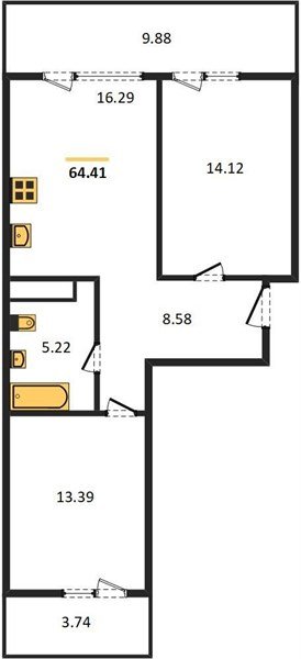 Фото №1: 2-комнатная квартира 71&nbsp;м², 2/18&nbsp;эт. - Краснодар, Карасунский внутригородской округ, Хлопчато-бумажный Комбинат, мкр. жилой квартал Патрики