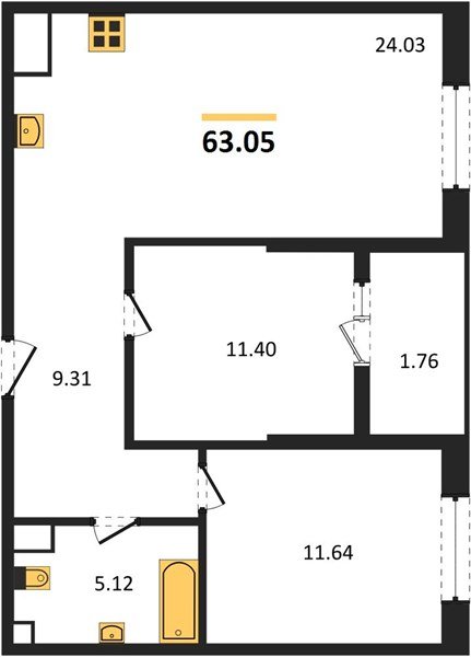 Фото №1: 2-комнатная квартира 64&nbsp;м², 11/18&nbsp;эт. - Краснодар, Карасунский внутригородской округ, Хлопчато-бумажный Комбинат, мкр. жилой квартал Патрики