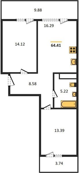 Фото №1: 2-комнатная квартира 71&nbsp;м², 2/18&nbsp;эт. - Краснодар, Карасунский внутригородской округ, Хлопчато-бумажный Комбинат, мкр. жилой квартал Патрики