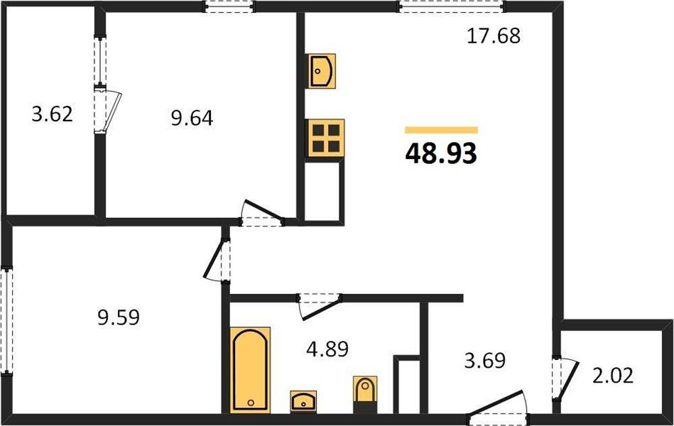 Фото №1: 2-комнатная квартира 51&nbsp;м², 2/18&nbsp;эт. - Краснодар, Карасунский внутригородской округ, Хлопчато-бумажный Комбинат, мкр. жилой квартал Патрики