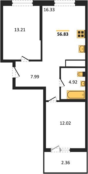 Фото №1: 2-комнатная квартира 58&nbsp;м², 3/18&nbsp;эт. - Краснодар, Карасунский внутригородской округ, Хлопчато-бумажный Комбинат, мкр. жилой квартал Патрики