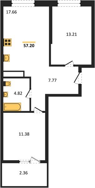 Фото №1: 2-комнатная квартира 59&nbsp;м², 3/18&nbsp;эт. - Краснодар, Карасунский внутригородской округ, Хлопчато-бумажный Комбинат, мкр. жилой квартал Патрики