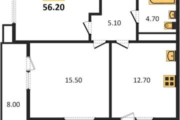 Фото №1: 2-комнатная квартира 58 м², 1/23 эт. - Краснодар, мкр. жилой комплекс Отражение,