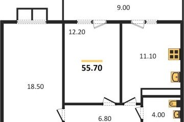 Фото №1: 2-комнатная квартира 57&nbsp;м², 11/23&nbsp;эт. - Краснодар, мкр. жилой комплекс Отражение, 