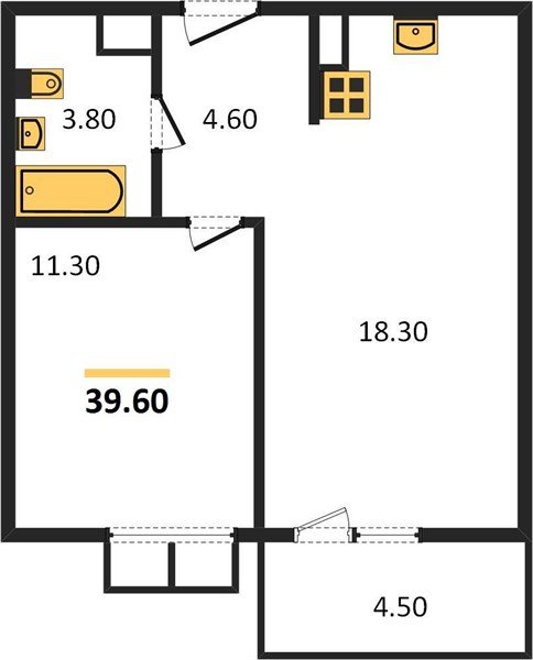 Фото №1: 1-комнатная квартира 40&nbsp;м², 19/23&nbsp;эт. - Краснодар, Прикубанский внутригородской округ, мкр. жилой комплекс Отражение