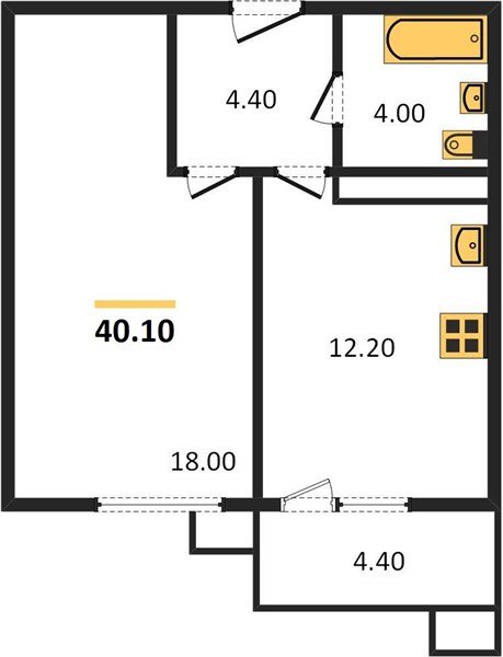 Фото №1: 1-комнатная квартира 41&nbsp;м², 9/23&nbsp;эт. - Краснодар, Прикубанский внутригородской округ, мкр. жилой комплекс Отражение
