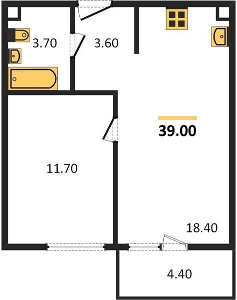 Фото №1: 1-комнатная квартира 40&nbsp;м², 22/22&nbsp;эт. - Краснодар, Прикубанский внутригородской округ, мкр. жилой комплекс Отражение, ул. Конгрессная, 43