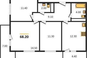 Фото №1: 3-комнатная квартира 69 м², 5/22 эт. - Краснодар, мкр. жилой комплекс Отражение, ул. Конгрессная, 43