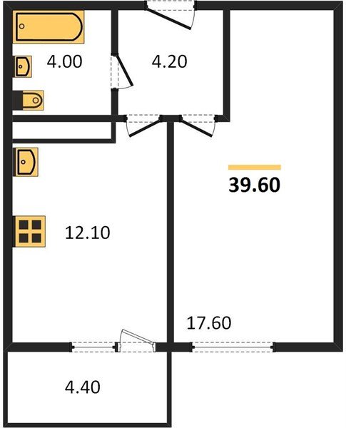 Фото №1: 1-комнатная квартира 40&nbsp;м², 16/22&nbsp;эт. - Краснодар, Прикубанский внутригородской округ, мкр. жилой комплекс Отражение, ул. Конгрессная, 43