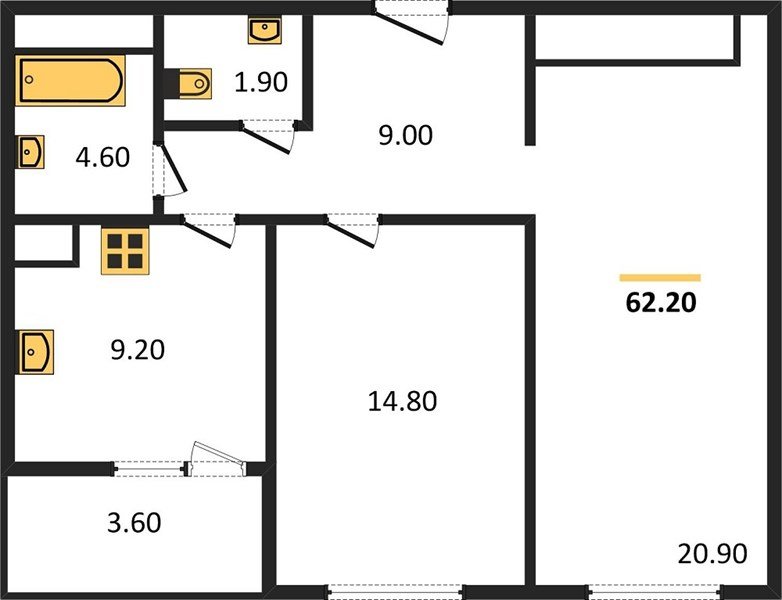 Фото №1: 2-комнатная квартира 65&nbsp;м², 8/8&nbsp;эт. - Краснодар, Прикубанский внутригородской округ, мкр. жилой комплекс Югге