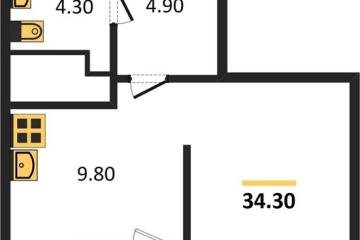 Фото №1: Студия 34 м², 1/8 эт. - Краснодар, мкр. жилой комплекс Югге,