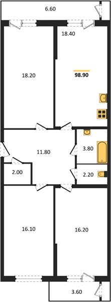 Фото №1: 3-комнатная квартира 98&nbsp;м², 2/24&nbsp;эт. - Краснодар, Карасунский внутригородской округ, мкр. Черёмушки, ул. Новороссийская, 96
