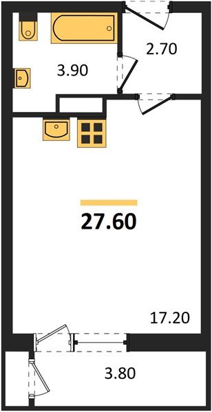 Фото №1: Студия 27&nbsp;м², 3/24&nbsp;эт. - Краснодар, Карасунский внутригородской округ, мкр. Черёмушки, ул. Новороссийская, 96