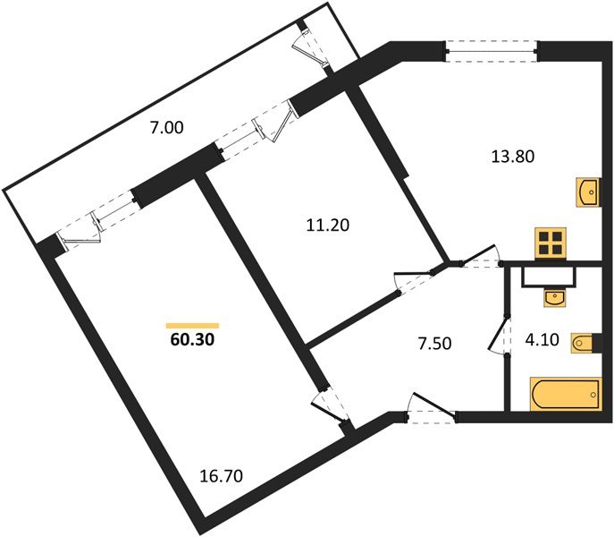 Фото №1: 2-комнатная квартира 60&nbsp;м², 3/24&nbsp;эт. - Краснодар, Карасунский внутригородской округ, мкр. Черёмушки, ул. Новороссийская, 96