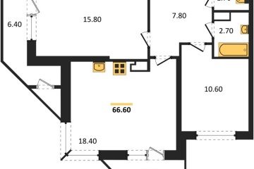 Фото №1: 2-комнатная квартира 66 м², 18/24 эт. - Краснодар, мкр. Черёмушки, ул. Новороссийская, 96