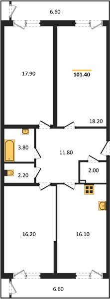 Фото №1: 3-комнатная квартира 101&nbsp;м², 2/24&nbsp;эт. - Краснодар, Карасунский внутригородской округ, мкр. Черёмушки, ул. Новороссийская, 96