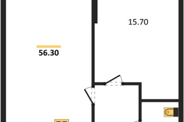 Фото №1: 1-комнатная квартира 56 м², 2/24 эт. - Краснодар, мкр. Черёмушки, ул. Новороссийская, 96