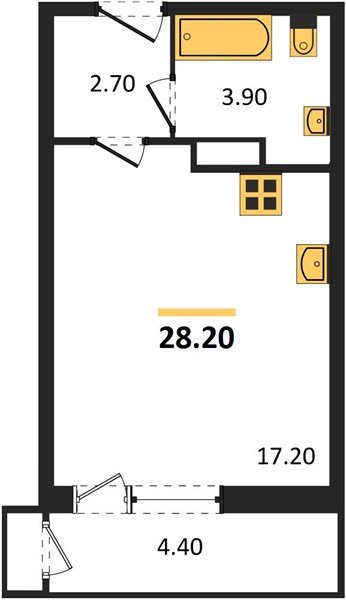 Фото №1: Студия 28&nbsp;м², 9/24&nbsp;эт. - Краснодар, Карасунский внутригородской округ, мкр. Черёмушки, ул. Новороссийская, 96