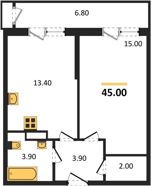 Фото №1: 1-комнатная квартира 45&nbsp;м², 5/24&nbsp;эт. - Краснодар, Карасунский внутригородской округ, мкр. Черёмушки, ул. Новороссийская, 96
