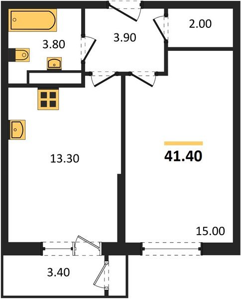 Фото №1: 1-комнатная квартира 41&nbsp;м², 21/24&nbsp;эт. - Краснодар, Карасунский внутригородской округ, мкр. Черёмушки, ул. Новороссийская, 96