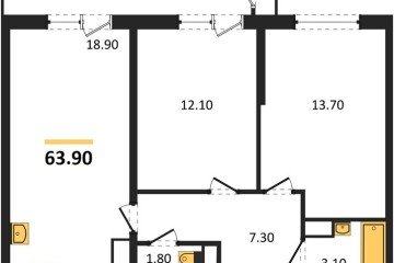 Фото №1: 2-комнатная квартира 63 м², 13/24 эт. - Краснодар, мкр. Черёмушки, ул. Новороссийская, 96