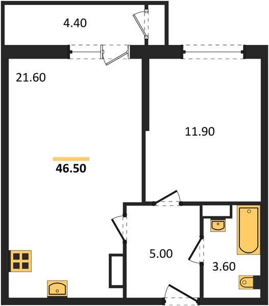 Фото №1: 1-комнатная квартира 46&nbsp;м², 19/24&nbsp;эт. - Краснодар, Карасунский внутригородской округ, мкр. Черёмушки, ул. Новороссийская, 96