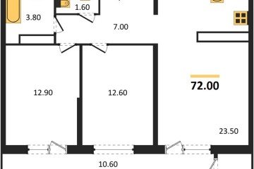 Фото №1: 2-комнатная квартира 72 м², 24/24 эт. - Краснодар, мкр. Черёмушки, ул. Новороссийская, 96