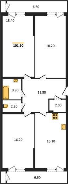 Фото №1: 3-комнатная квартира 101&nbsp;м², 2/24&nbsp;эт. - Краснодар, Карасунский внутригородской округ, мкр. Черёмушки, ул. Новороссийская, 96