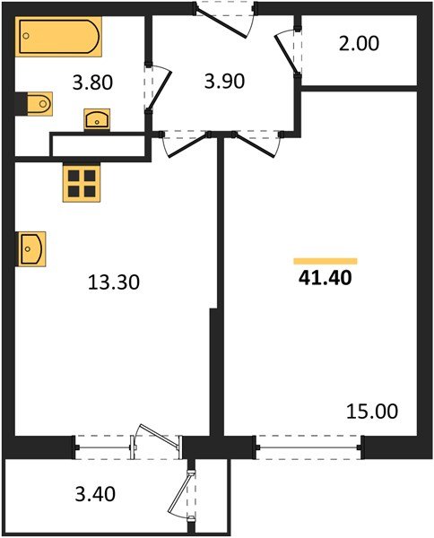 Фото №1: 1-комнатная квартира 41&nbsp;м², 21/24&nbsp;эт. - Краснодар, Карасунский внутригородской округ, мкр. Черёмушки, ул. Новороссийская, 96