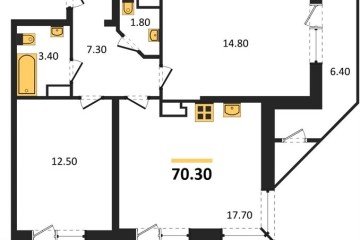 Фото №1: 2-комнатная квартира 70 м², 18/24 эт. - Краснодар, мкр. Черёмушки, ул. Новороссийская, 96