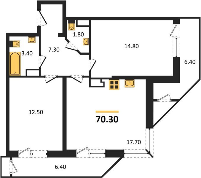 Фото №1: 2-комнатная квартира 70&nbsp;м², 18/24&nbsp;эт. - Краснодар, Карасунский внутригородской округ, мкр. Черёмушки, ул. Новороссийская, 96