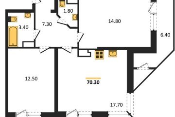 Фото №1: 2-комнатная квартира 70 м², 20/24 эт. - Краснодар, мкр. Черёмушки, ул. Новороссийская, 96