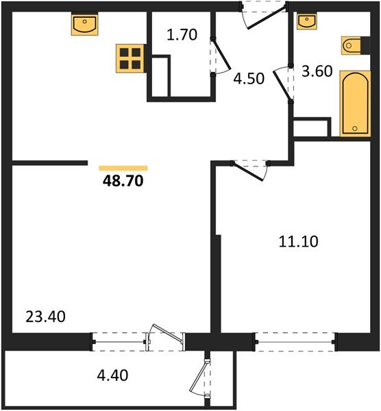 Фото №1: 1-комнатная квартира 48&nbsp;м², 19/24&nbsp;эт. - Краснодар, Карасунский внутригородской округ, мкр. Черёмушки, ул. Новороссийская, 96