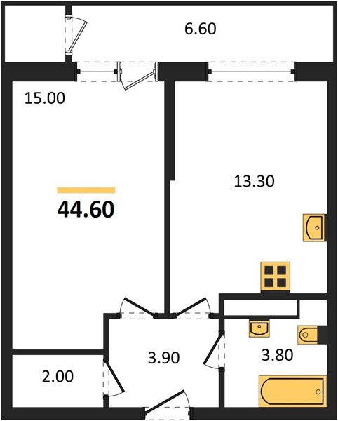 Фото №1: 1-комнатная квартира 44&nbsp;м², 23/24&nbsp;эт. - Краснодар, Карасунский внутригородской округ, мкр. Черёмушки, ул. Новороссийская, 96