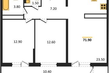 Фото №1: 2-комнатная квартира 71 м², 24/24 эт. - Краснодар, мкр. Черёмушки, ул. Новороссийская, 96