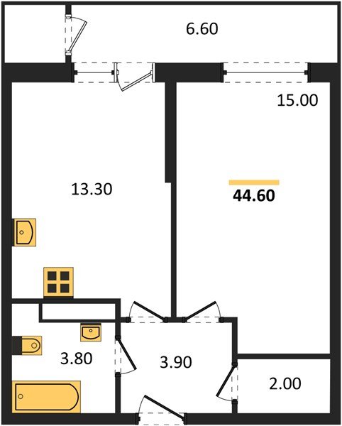 Фото №1: 1-комнатная квартира 44&nbsp;м², 24/24&nbsp;эт. - Краснодар, Карасунский внутригородской округ, мкр. Черёмушки, ул. Новороссийская, 96