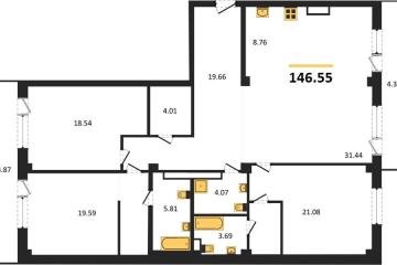 Фото №1: 3-комнатная квартира 146 м², 3/5 эт. - Динская, мкр. жилой комплекс Белые Росы, ул. Спортивная, 2Ак1